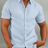 Men's Short Sleeve Shirt with Classic Collar