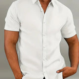 Men's Short Sleeve Shirt with Classic Collar