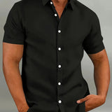 Men's Short Sleeve Shirt with Classic Collar