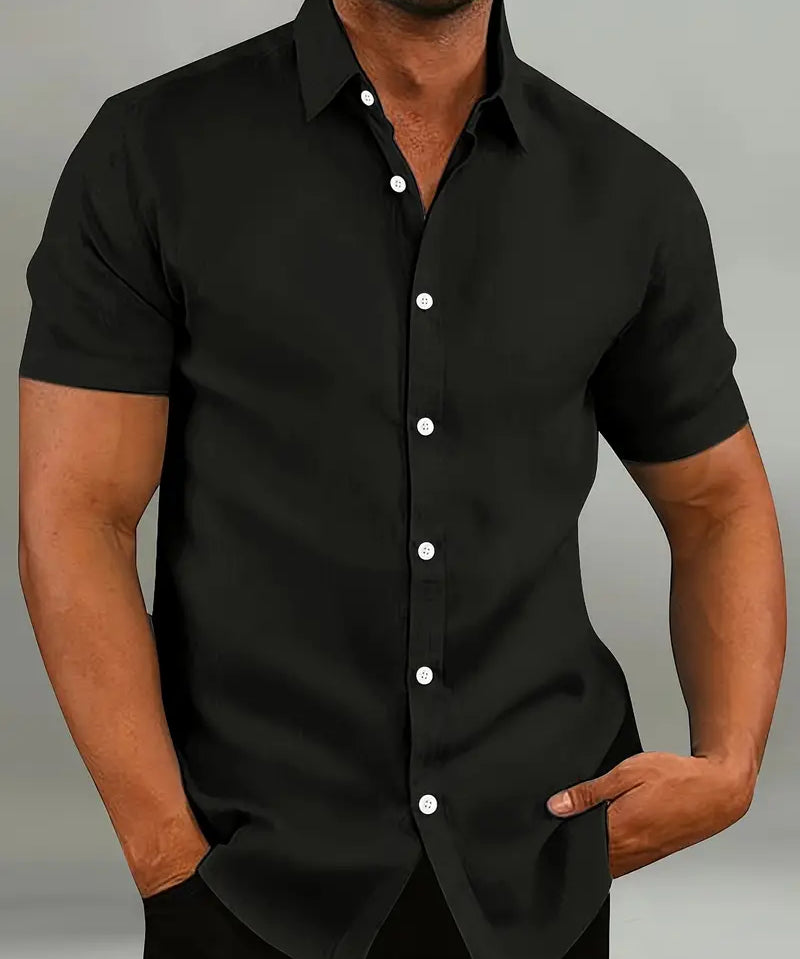 Men's Short Sleeve Shirt with Classic Collar