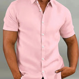 Men's Short Sleeve Shirt with Classic Collar
