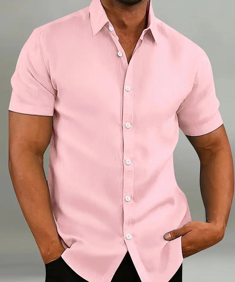 Men's Short Sleeve Shirt with Classic Collar