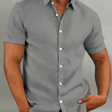 Men's Short Sleeve Shirt with Classic Collar