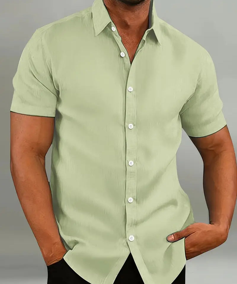 Men's Short Sleeve Shirt with Classic Collar