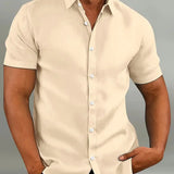 Men's Short Sleeve Shirt with Classic Collar