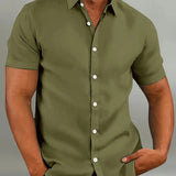 Men's Short Sleeve Shirt with Classic Collar