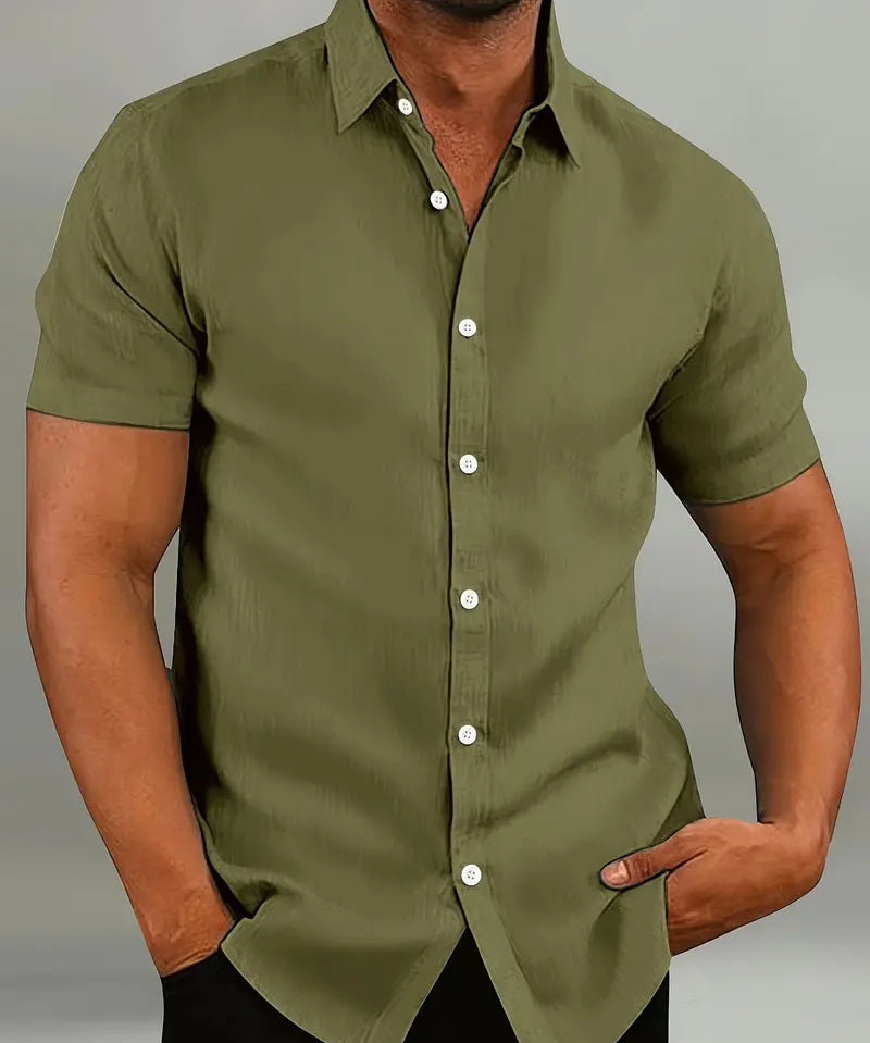 Men's Short Sleeve Shirt with Classic Collar