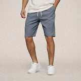 Men's Woven Shorts with Elastic Waist and Drawstring