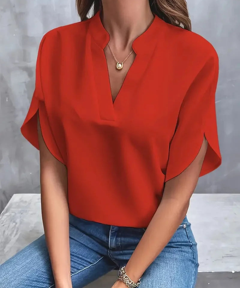 Women's Blouse with V-Neck