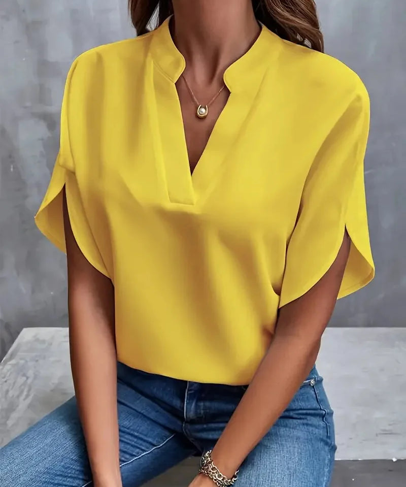 Women's Blouse with V-Neck