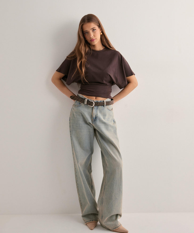 Women's Crop T-Shirt with Batwing Sleeves