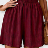 Women's Pleated Shorts with Elastic Waist